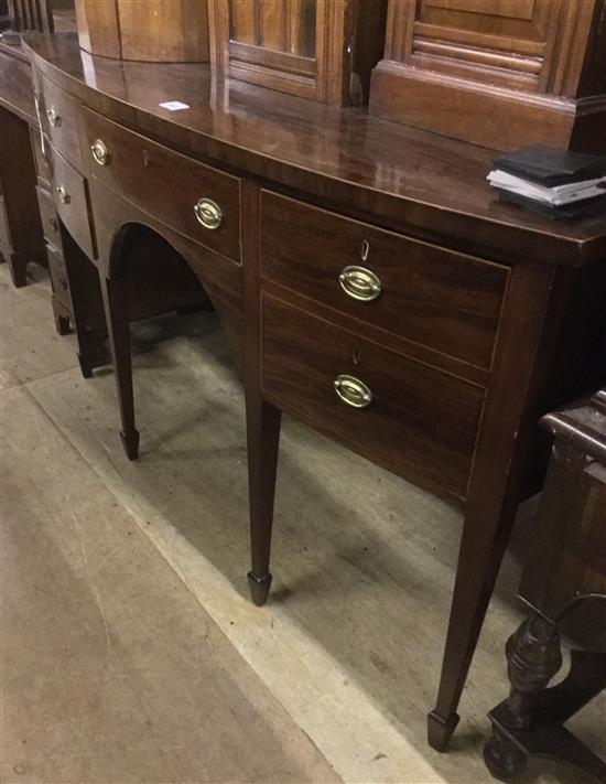 George III mahogany bowfront sideboard(-)